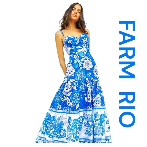FARM Rio | Dresses | Farm Rio Full Of Flowers Blue Midi Dress Size M | Poshmark FARM Rio | Dresses | Farm Rio Full Of Flowers Blue Midi Dress Size M | Poshmark
